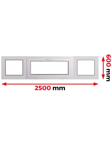 Kunststofffenster PVC Fenster 250 x 60 cm FIX | KIPP | FIX Aluplast Ideal 4000