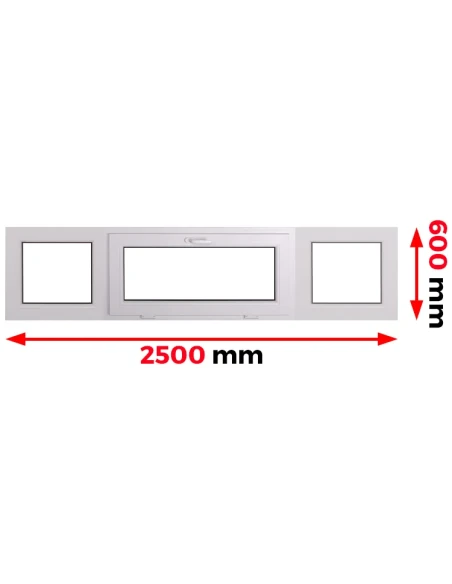 Kunststofffenster PVC Fenster 250 x 60 cm FIX | KIPP | FIX Aluplast Ideal 4000