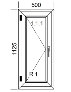 Kunststofffenster PVC Fenster 50 x 112,5 cm DREH Aluplast Ideal 4000 2
