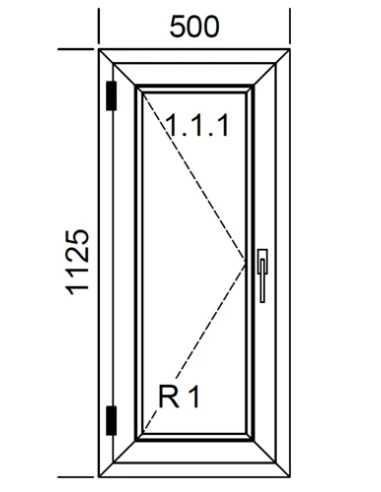 Kunststofffenster PVC Fenster 50 x 112,5 cm DREH Aluplast Ideal 4000