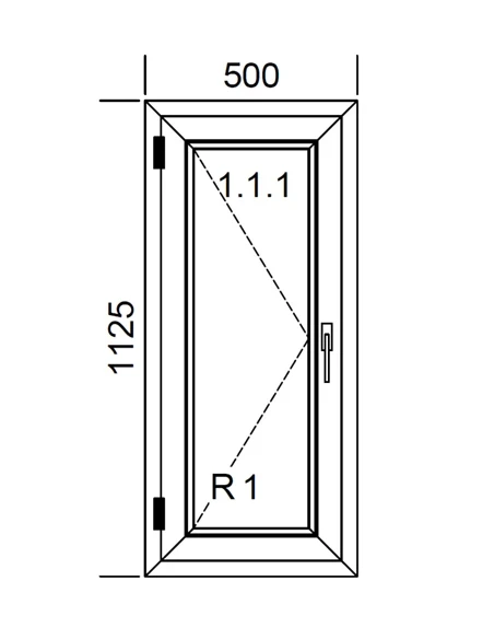 Kunststofffenster PVC Fenster 50 x 112,5 cm DREH Aluplast Ideal 4000