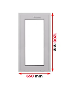 Kunststofffenster PVC Fenster 65 x 120 cm KIPP Aluplast Ideal 4000