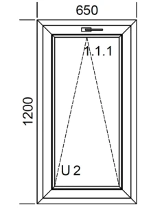 Kunststofffenster PVC Fenster 65 x 120 cm KIPP Aluplast Ideal 4000 2