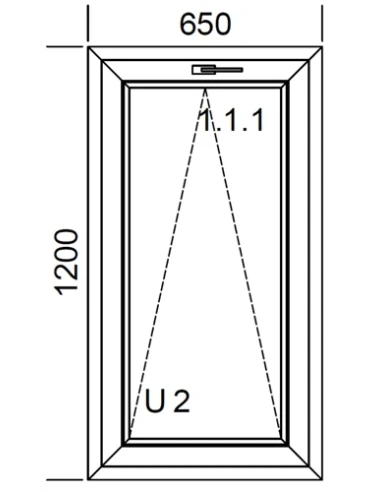 Kunststofffenster PVC Fenster 65 x 120 cm KIPP Aluplast Ideal 4000