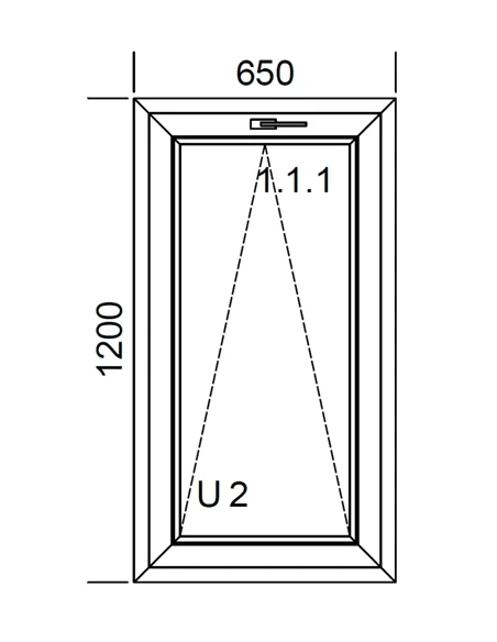 Kunststofffenster PVC Fenster 65 x 120 cm KIPP Aluplast Ideal 4000