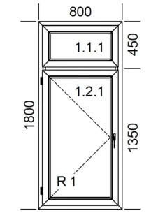 Kunststofffenster PVC Fenster 80 x 180 cm FIX | DREH Aluplast Ideal 4000 2
