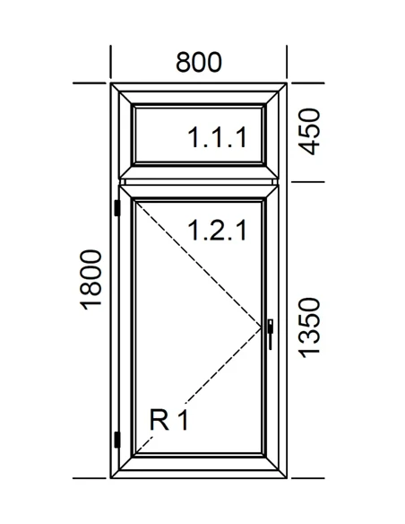 Kunststofffenster PVC Fenster 80 x 180 cm FIX | DREH Aluplast Ideal 4000