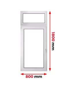 Kunststofffenster PVC Fenster 80 x 180 cm FIX | DREH Aluplast Ideal 4000