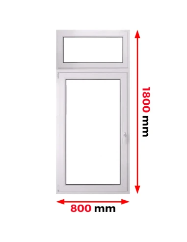 Kunststofffenster PVC Fenster 80 x 180 cm FIX | DREH Aluplast Ideal 4000