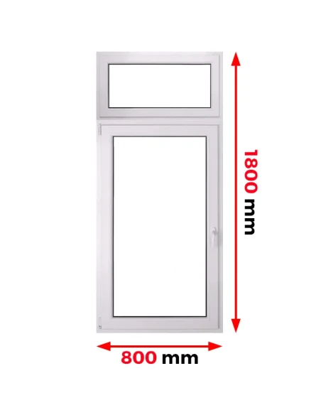 Kunststofffenster PVC Fenster 80 x 180 cm FIX | DREH Aluplast Ideal 4000