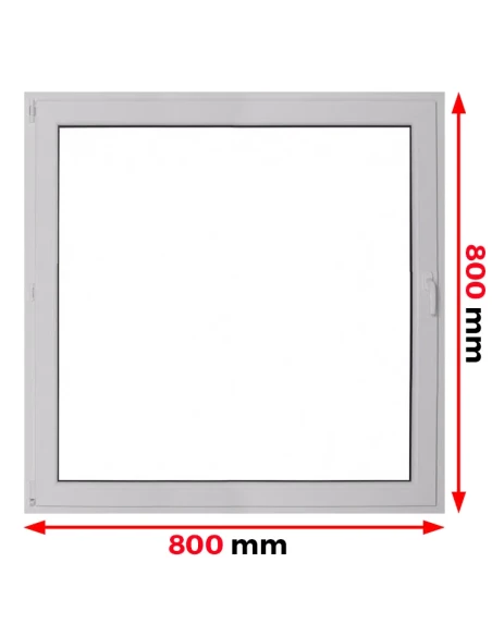 Kunststofffenster PVC Fenster 80 x 80 cm DREH Aluplast Ideal 4000