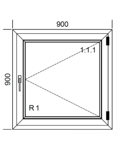 Kunststofffenster PVC Fenster 90 x 90 cm DREH Aluplast Ideal 4000 2