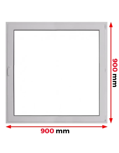 Kunststofffenster PVC Fenster 90 x 90 cm DREH Aluplast Ideal 4000