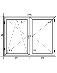 Kunststofffenster PVC Fenster 180 x 140 cm DREH/KIPP | DREH Aluplast Ideal 4000 2