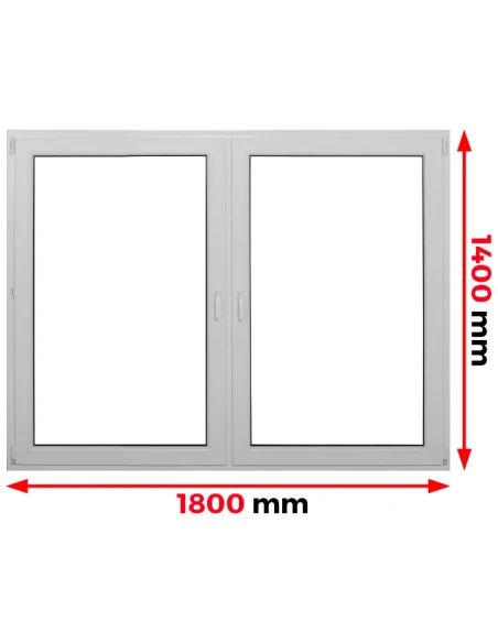 Kunststofffenster PVC Fenster 180 x 140 cm DREH/KIPP | DREH Aluplast Ideal 4000