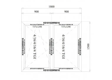 Aluminium Dreh/Kipp Fenster Warme Kante 1800 x 1500 mm MB 79N
