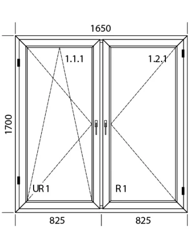 Kunststofffenster PVC Fenster 165 x 170 cm DREH/KIPP | DREH Aluplast Ideal 4000