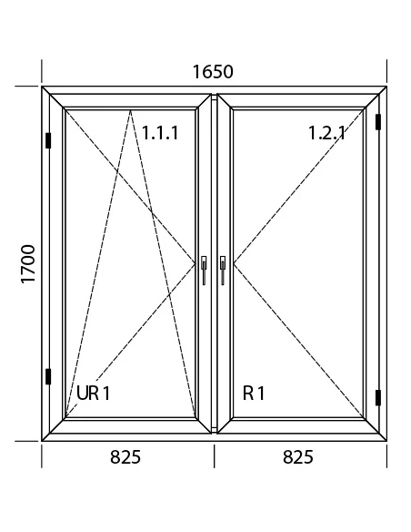 Kunststofffenster PVC Fenster 165 x 170 cm DREH/KIPP | DREH Aluplast Ideal 4000