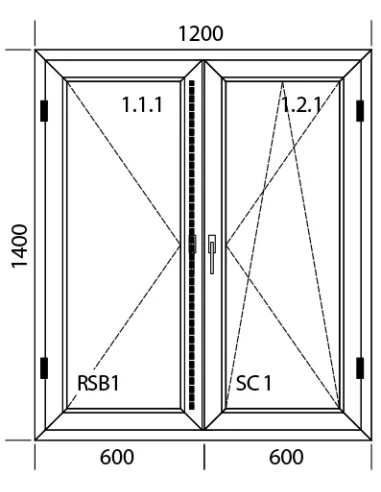 Kunststofffenster PVC Fenster 120 x 140 cm DREH | DREH/KIPP Aluplast Ideal 4000