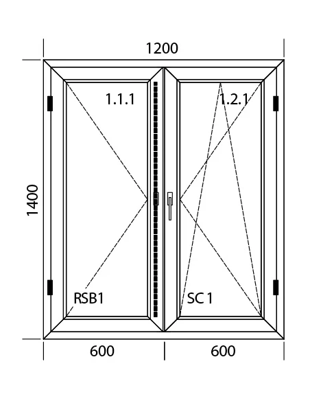 Kunststofffenster PVC Fenster 120 x 140 cm DREH | DREH/KIPP Aluplast Ideal 4000