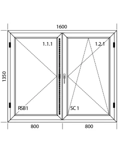 Kunststofffenster PVC Fenster 160 x 135 cm DREH | DREH/KIPP Aluplast Ideal 4000 2