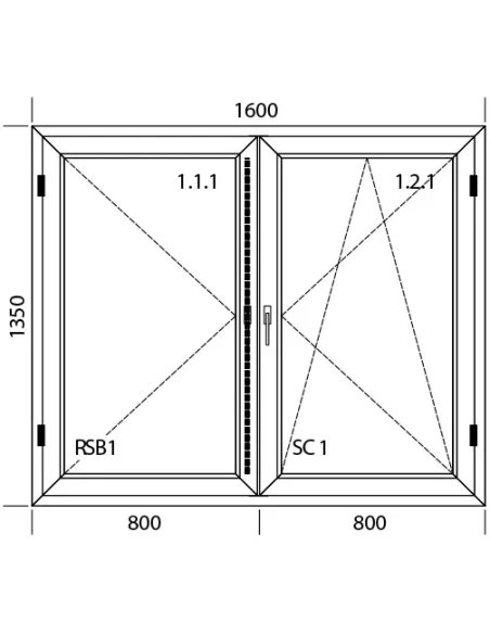 Kunststofffenster PVC Fenster 160 x 135 cm DREH | DREH/KIPP Aluplast Ideal 4000