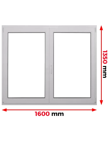 Kunststofffenster PVC Fenster 160 x 135 cm DREH | DREH/KIPP Aluplast Ideal 4000