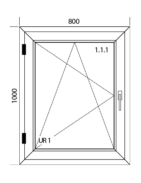 Kunststofffenster PVC Fenster 80 x 100 cm DREH/KIPP Aluplast Ideal 4000