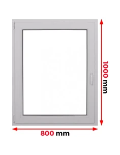 Kunststofffenster PVC Fenster 80 x 100 cm DREH/KIPP Aluplast Ideal 4000