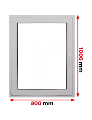 Kunststofffenster PVC Fenster 80 x 100 cm DREH/KIPP Aluplast Ideal 4000