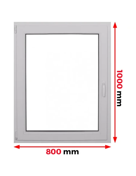 Kunststofffenster PVC Fenster 80 x 100 cm DREH/KIPP Aluplast Ideal 4000