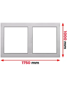 Kunststofffenster PVC Fenster 175 x 100 cm DREH/KIPP Aluplast Ideal 4000