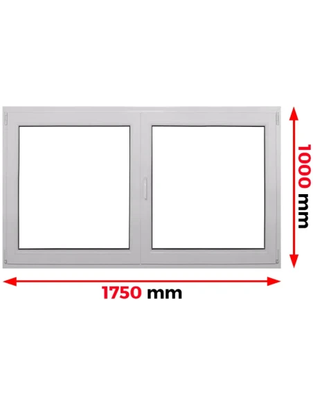 Kunststofffenster PVC Fenster 175 x 100 cm DREH/KIPP Aluplast Ideal 4000