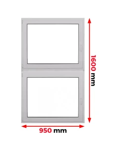 Kunststofffenster PVC Fenster 95 x 160 cm DREH/KIPP Aluplast Ideal 4000