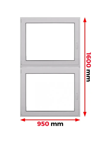 Kunststofffenster PVC Fenster 95 x 160 cm DREH/KIPP Aluplast Ideal 4000