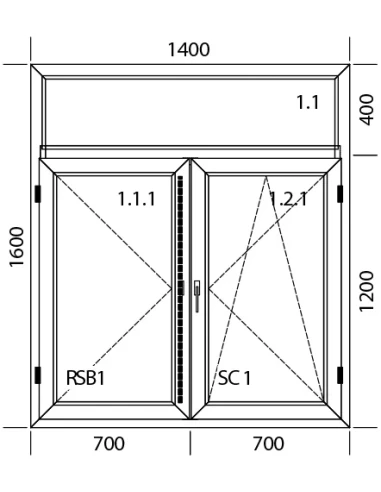 Kunststofffenster PVC Fenster 140 x 160 cm FIX | DREH | DREH/KIPP Aluplast Ideal 4000