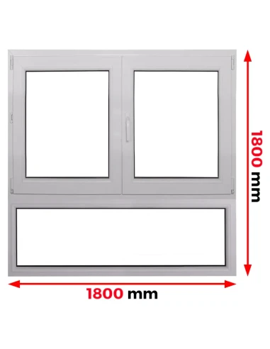 Kunststofffenster PVC Fenster 180 x 180 cm DREH | DREH/KIPP | FIX Aluplast Ideal 4000