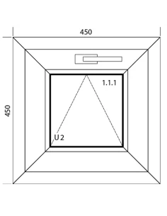 Kunststofffenster PVC Fenster 45 x 45 cm KIPP Aluplast Ideal 4000 2