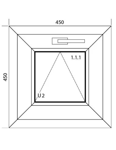 Kunststofffenster PVC Fenster 45 x 45 cm KIPP Aluplast Ideal 4000