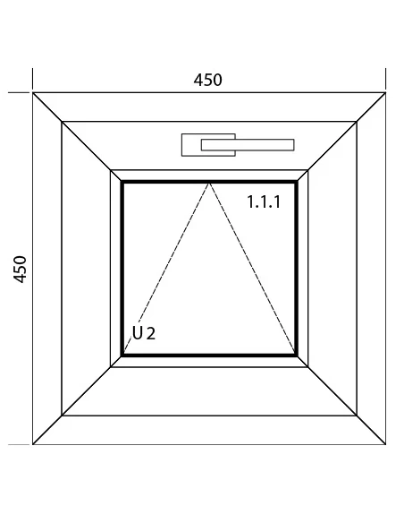 Kunststofffenster PVC Fenster 45 x 45 cm KIPP Aluplast Ideal 4000