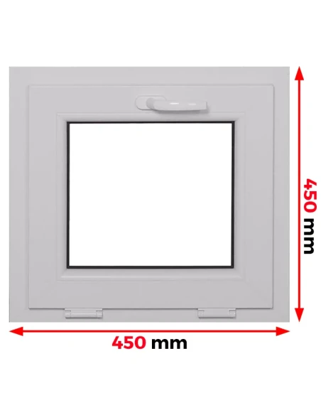 Kunststofffenster PVC Fenster 45 x 45 cm KIPP Aluplast Ideal 4000