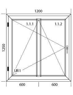 Kunststofffenster PVC Fenster 120 x 125 cm DREH/KIPP Aluplast Ideal 4000 2