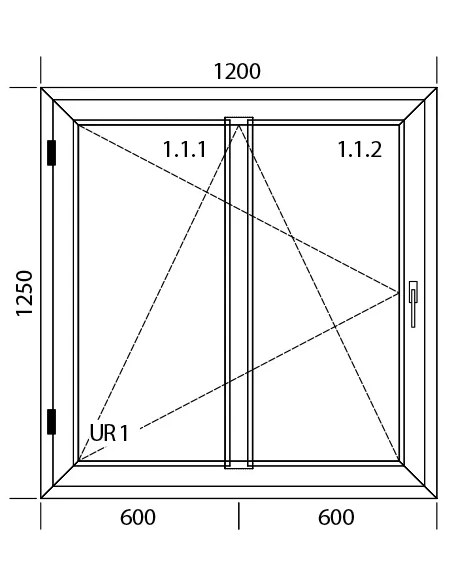 Kunststofffenster PVC Fenster 120 x 125 cm DREH/KIPP Aluplast Ideal 4000