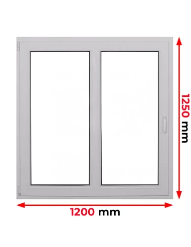 Kunststofffenster PVC Fenster 120 x 125 cm DREH/KIPP Aluplast Ideal 4000