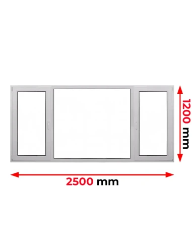 Kunststofffenster PVC Fenster 250 x 120 cm DREH/KIPP | FIX | DREH/KIPP Aluplast Ideal 4000