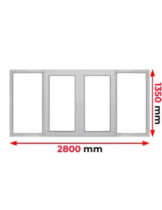 Kunststofffenster PVC Fenster 280 x 135 cm FIX | DREH/KIPP | DREH/KIPP | FIX Aluplast Ideal 4000