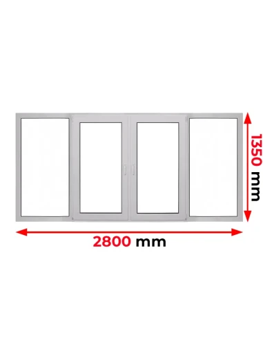 Kunststofffenster PVC Fenster 280 x 135 cm FIX | DREH/KIPP | DREH/KIPP | FIX Aluplast Ideal 4000