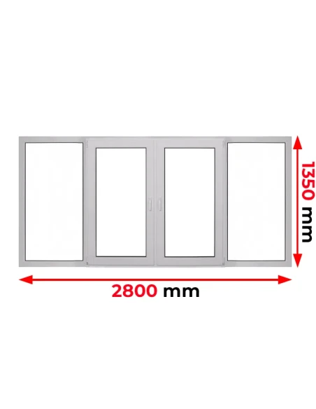 Kunststofffenster PVC Fenster 280 x 135 cm FIX | DREH/KIPP | DREH/KIPP | FIX Aluplast Ideal 4000
