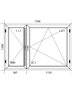 Kunststofffenster PVC Fenster 170 x 120 cm DREH | DREH/KIPP Aluplast Ideal 4000 2