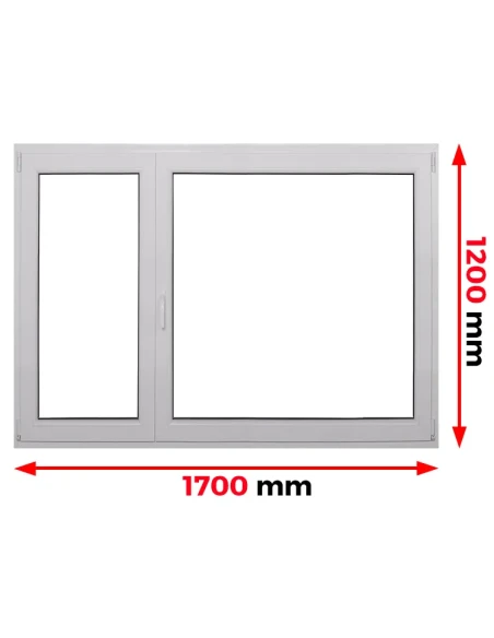 Kunststofffenster PVC Fenster 170 x 120 cm DREH | DREH/KIPP Aluplast Ideal 4000